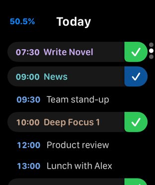 Term on Apple Watch: today's Timeline